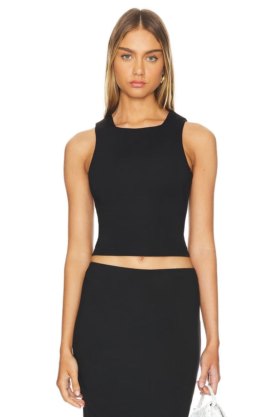 House of Harlow 1960 Beda Cropped Top Square Neck Minimalist Office Casual S
